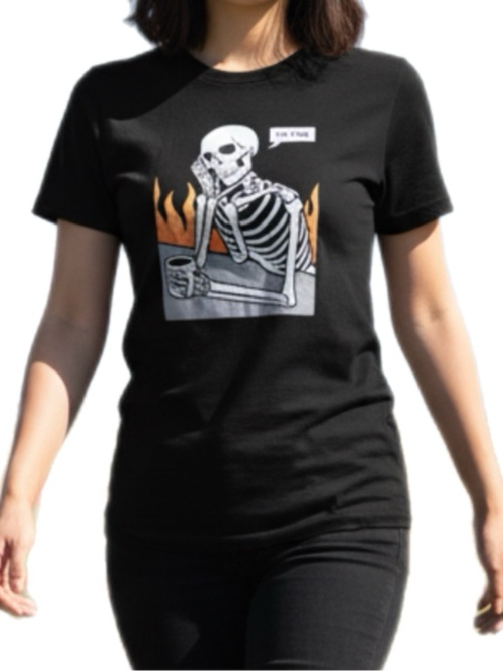SHEIN | Black Graphic Print I’m Fine short sleeve T shirt
